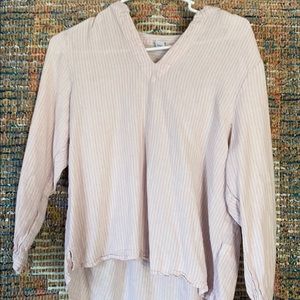 Pink and white linen top